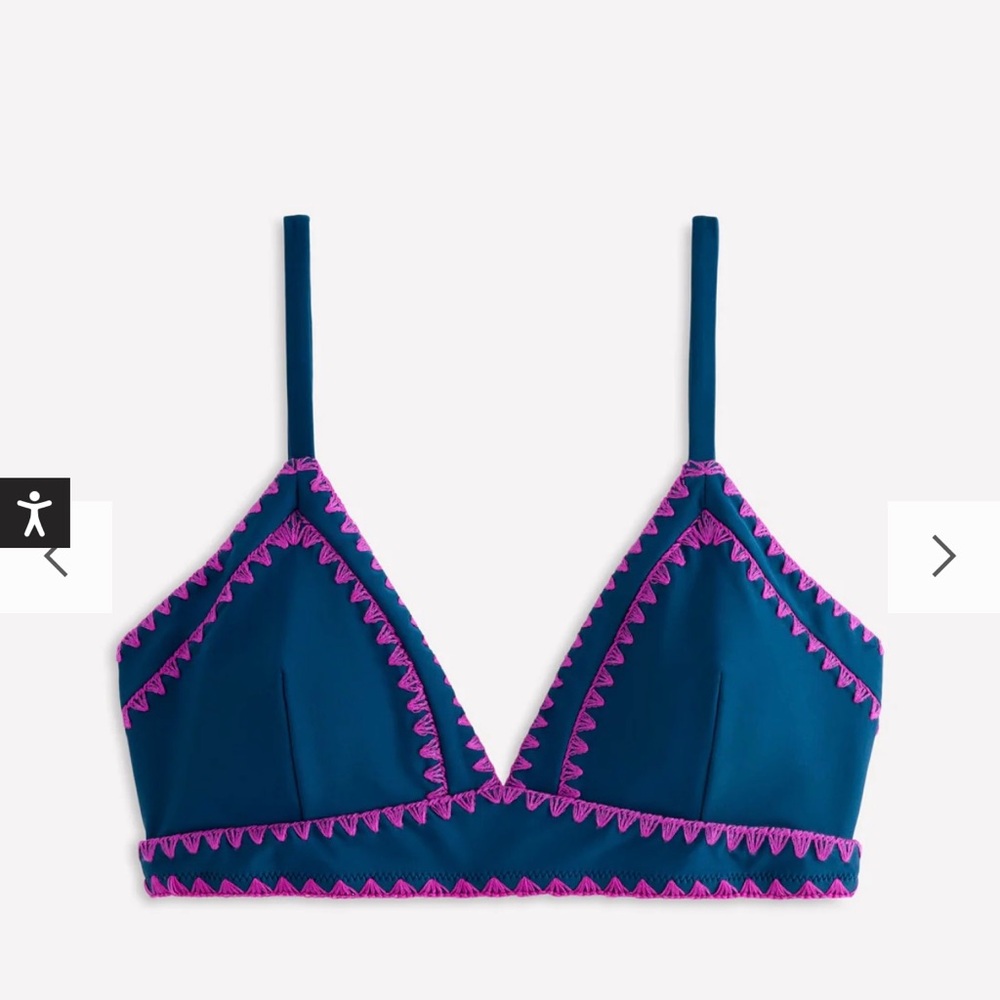 Boden Blue and Pink Wireless Bra with Adjustable Straps